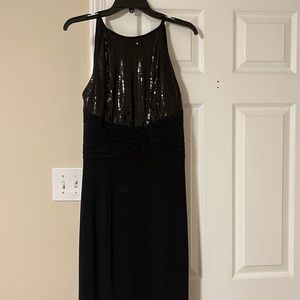 Black Sequined Halter Dress  Size 10 (imo it runs small). Worn twice.